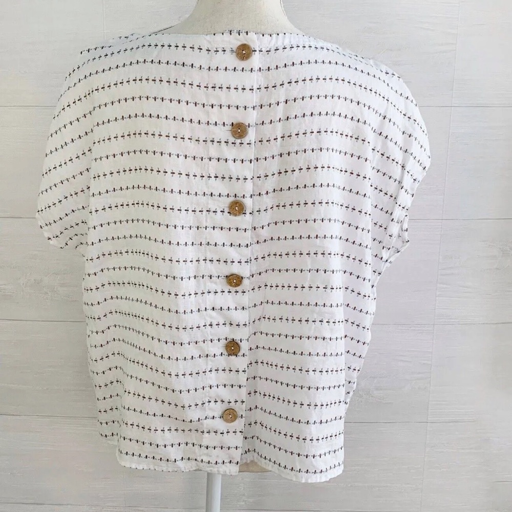 Linen Back-Buttoned Bumblebee Blouse - image 2
